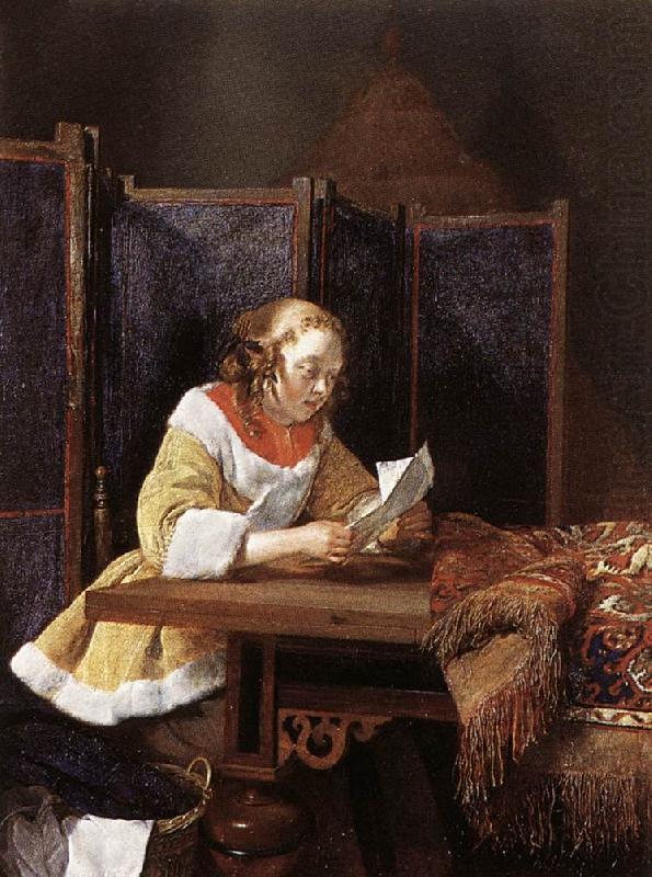 TERBORCH, Gerard A Lady Reading a Letter eart china oil painting image